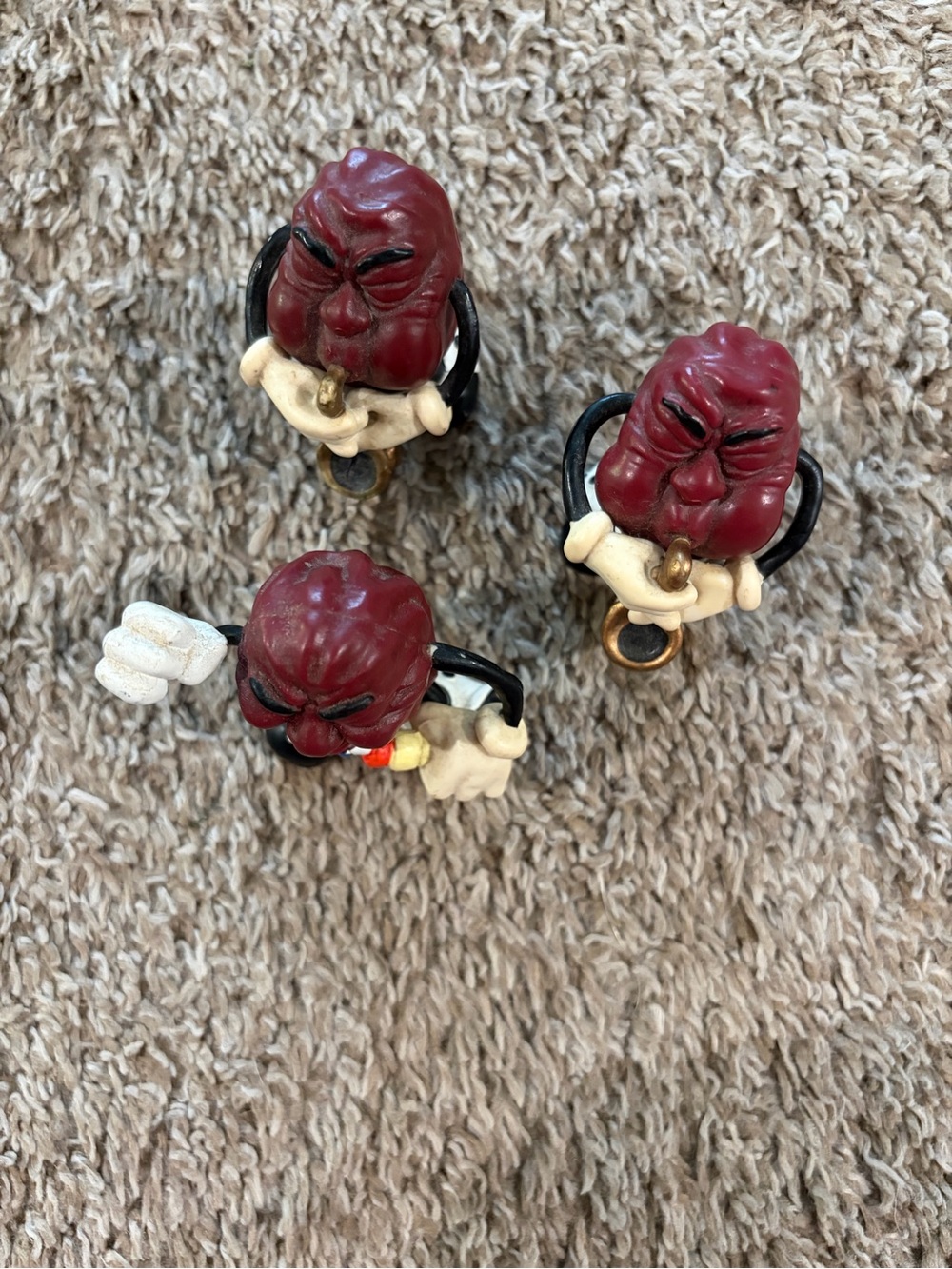 Vtg Set Of 3 California Raisins 1987 Calrab Saxophone Players/ Singer PVC Toys - Picture 2 of 4
